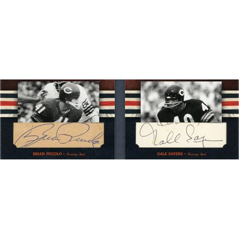 Brian Piccolo & Gale Sayers Chicago Bears Autographed 2012 Panini National Treasures Booklet #SP ...