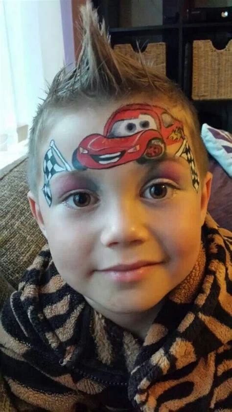 Lightning McQueen face paint | Face painting designs, Face painting ...