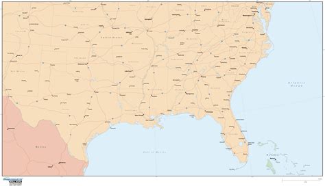 Southern States Map Large