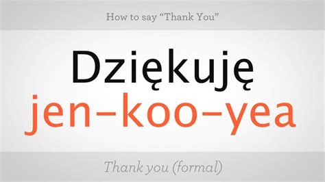 How to Say "Thank You" in Polish | Polish Lessons | Learn polish ...