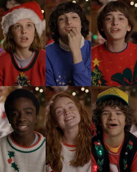 Stranger Things Christmas Video Screen Capture, Eleven, Mike, Will, Lucas, Mad Max, D ...