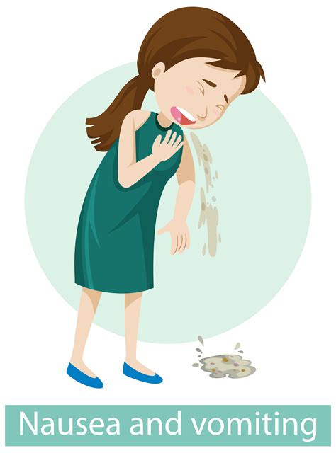 Cartoon character with nausea and vomiting symptoms 1434112 Vector Art ...