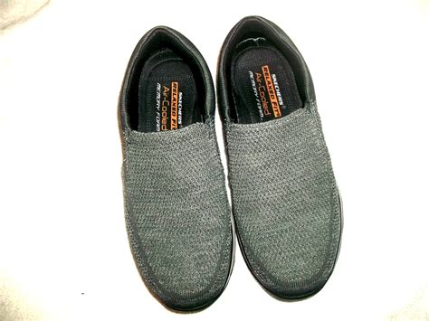 SKECHERS RELAXED FIT AIR COOLED GRAY MEMORY FOAM MEN'… - Gem