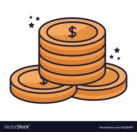 Coin stack design Royalty Free Vector Image - VectorStock