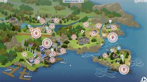 The Sims 4 Cats & Dogs: Brindleton Bay Interactive Map Overview