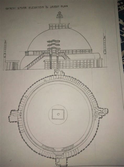 Great Stupa At Sanchi Plan