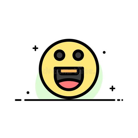 Emojis, Happy, Motivation Business Flat Line Filled Icon Vector Banner Template Stock Vector ...