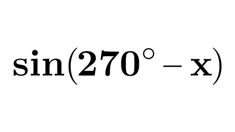 Which of the Following Is Not Equal to Sin 270