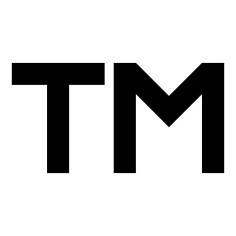 TM letter trademark icon black color vector illustration flat style ...