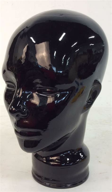 Sold Price: Black Glazed Ceramic Head Sculpture - May 3, 0117 10:00 AM EDT