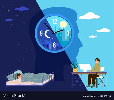 Human biological clock time for sleep Royalty Free Vector