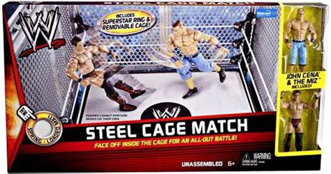 WWE Wrestling Playsets Steel Cage Match Exclusive Action Figure Playset ...