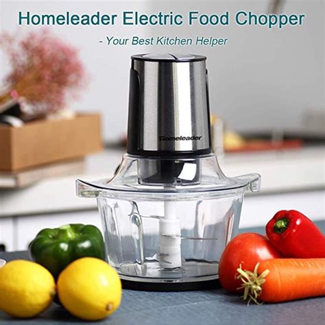 Lowestbest 8-Cup Food Chopper, Electric Food Processor with Fast & Slow 2, Glass Bowl Blender ...