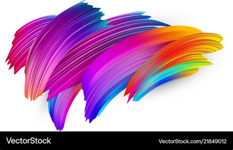 Colorful abstract brush strokes on white Vector Image