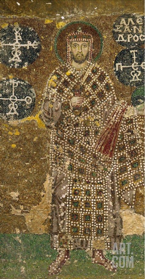 Emperor Alexander ( 912-913), north gallery, St. Sophia | Byzantine mosaic, Byzantine art, Roman art