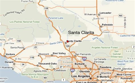 Santa Clarita California Plan et Image Satellite