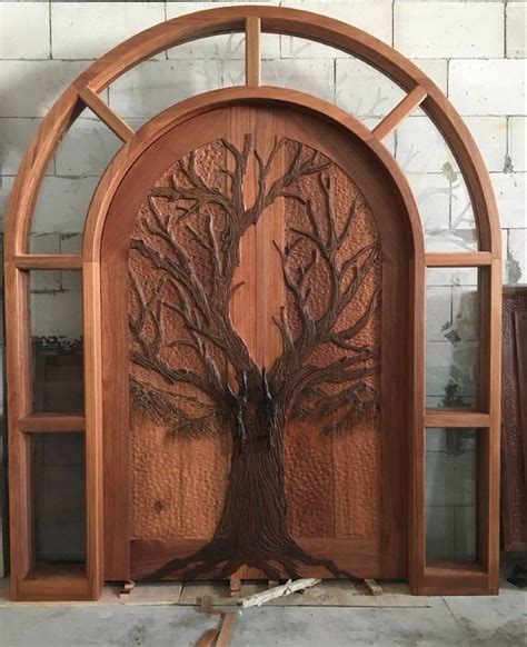 Custom Hand-Carved Tree Door | Wood Doors | Monarch Custom Doors | Carved doors, Wood doors ...