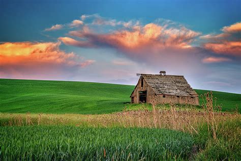 Sunset at the Old Barn Photograph by Rick Berk - Fine Art America