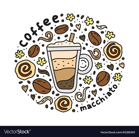 Poster with macchiato coffee Royalty Free Vector Image