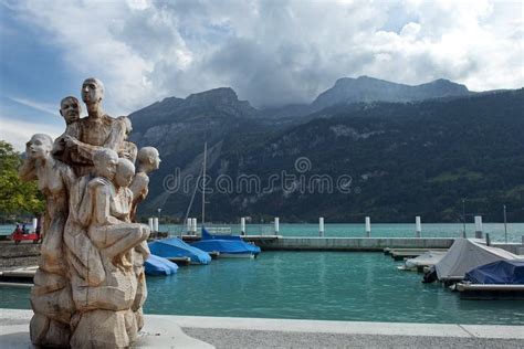 Sculpture in Brienz, Lake Brienz, Switzerland Stock Photo - Image of ...