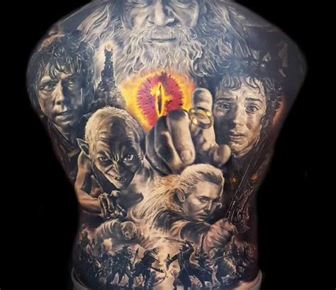 Wow! An entire film-inspired LOTR backpiece! Amazing. writersrelief.com Gandalf Tattoo, Hobbit ...