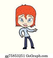 8 Comic Cartoon Relaxed Woman Pointing Clip Art | Royalty Free - GoGraph