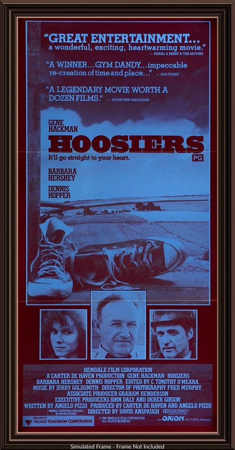 Hoosiers (1986) Original Australian Daybill Movie Poster - Original Film Art - Vintage Movie Posters