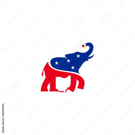 Republican Party Logo. Elephant icon and Ohio Map Symbol. Vector ...