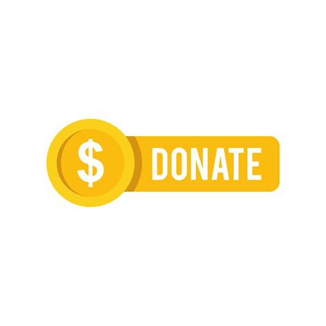 Donation button vector template post with dollar sign icon sticker for social media background ...