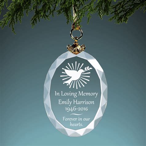 Personalized Memorial Crystal Christmas Ornament