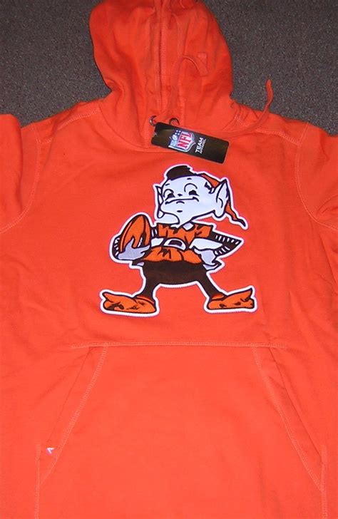 Cleveland Browns Brownie Elf Embroidered Hoodie Orange Xl – GPS Sports Gallery