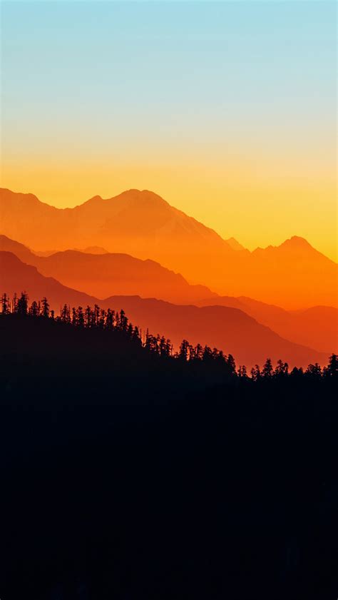 1082x1920 Mountains Silhouette 1082x1920 Resolution Wallpaper, HD ...