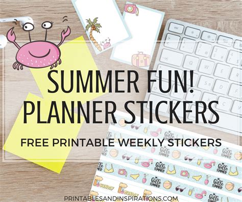 Free Cute Summer Stickers For Planner Or Scrapbooking Fun! - Printables ...