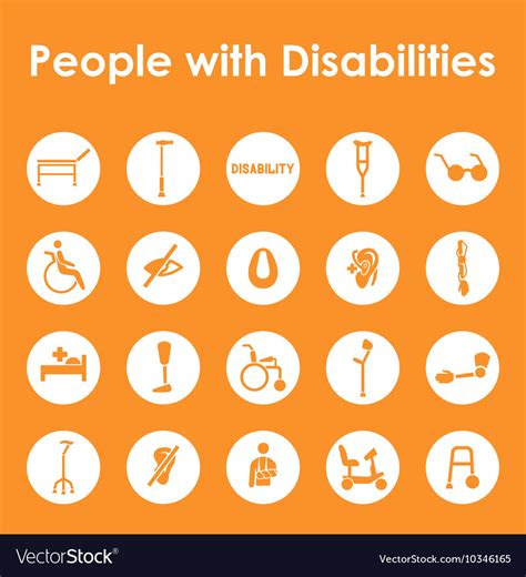 Set of people with disabilities simple icons Vector Image