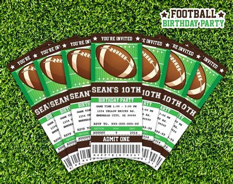 Free Football Ticket Invitation Template Luxury Football Ticket Invitation Printab… | Football ...