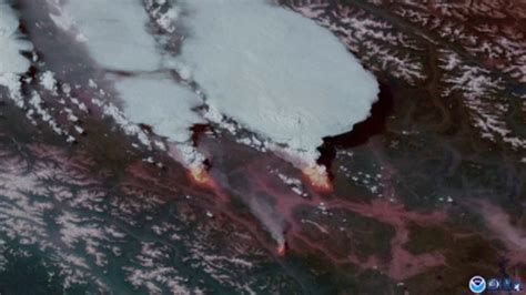 Satellites capture smoke from Canadian wildfires