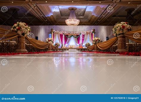 Indian Wedding Mandap with Flowers and Decor Stock Photo - Image of ...