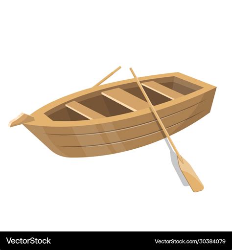 Wooden small boat Royalty Free Vector Image - VectorStock