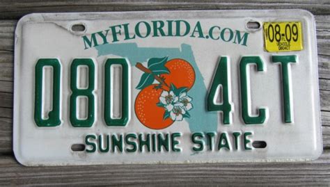 Florida Double Orange My Florida License Plate 2009 Sunshine State ...