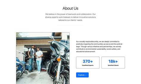 Bootstrap About Us Page Template with Milestone Stats - BootstrapBrain