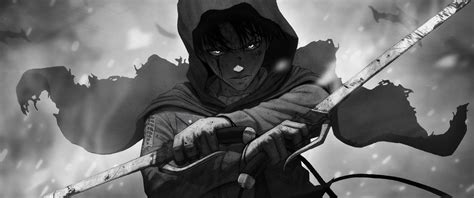 3440x1440 Resolution Levi Ackerman Monochrome 3440x1440 Resolution ...