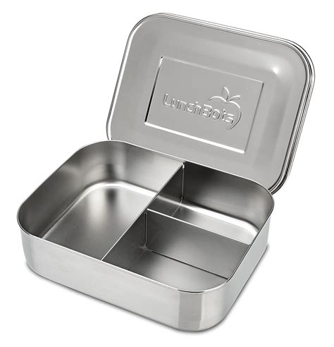 LunchBots Trio II Stainless Steel Food Container 3 Section Dishwasher Safe | Cancer Free Home