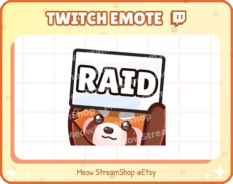 Twitch Emote / Cute Red Panda Raid Emotes / Cute Chibi Red Panda, Raccoon Sub Emoji - Etsy