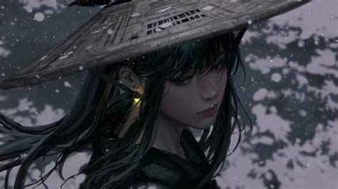 Beautiful Samurai Girl In The Snow Live Wallpaper - WallpaperWaifu