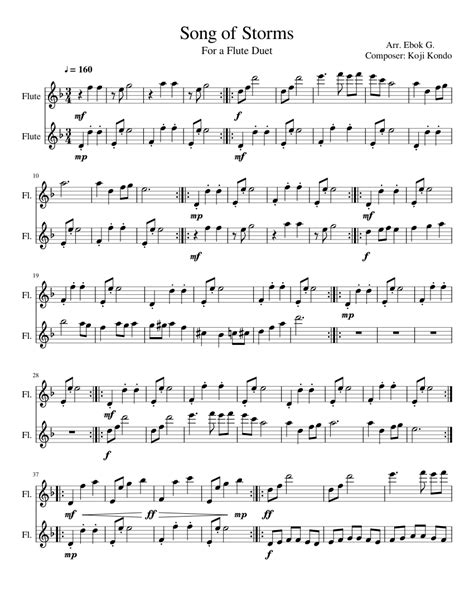 Song of Storms (Flute Duet) sheet music for Flute download free in PDF or MIDI