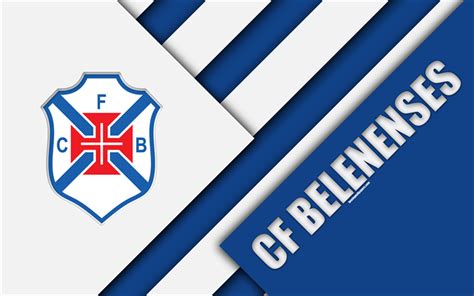 Download wallpapers CF Belenenses, Portuguese football club, blue white abstraction, 4k, logo ...