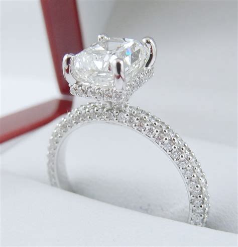 Radiant Diamond White Gold Hidden Halo Style#4316 - DiamondNet