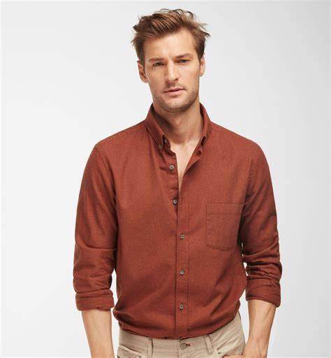 PLAIN BROWN SLIM-FIT SHIRT - Massimo Dutti - | Moda uomo, Autunno caldo ...