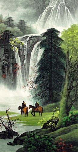 Chinese Waterfall Painting 1135133, 48cm x 96cm(19〃 x 38〃)