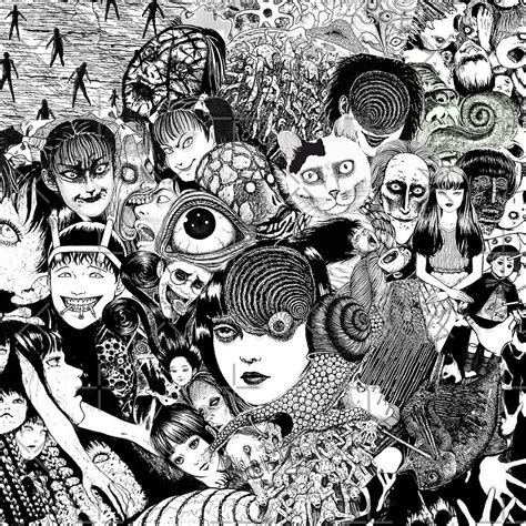 "junji ito collage" by Mother. Dot | Redbubble in 2021 | Junji ito, Japanese horror, Horror art